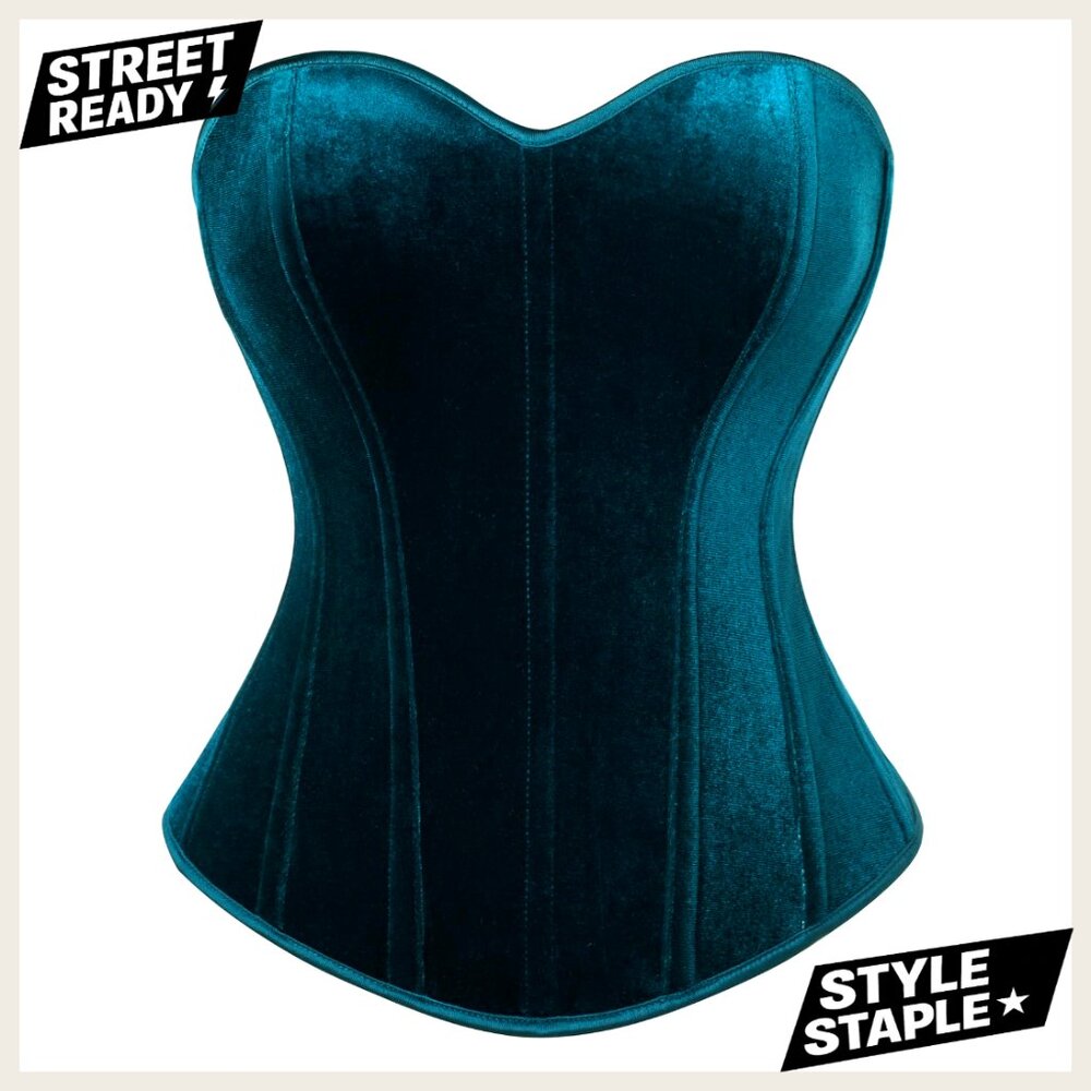 Size 6 Velvet Corset Top Strapless Sweetheart Neckline Steel Boning